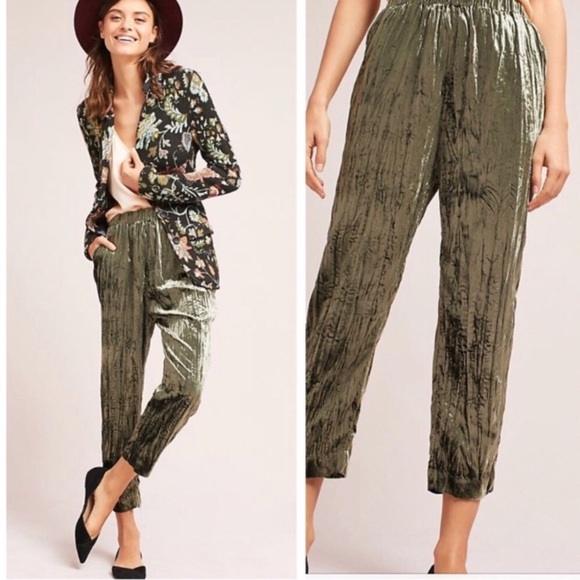 Anthropologie Pants - Anthropologie Ett:twa Green Velvet Pants